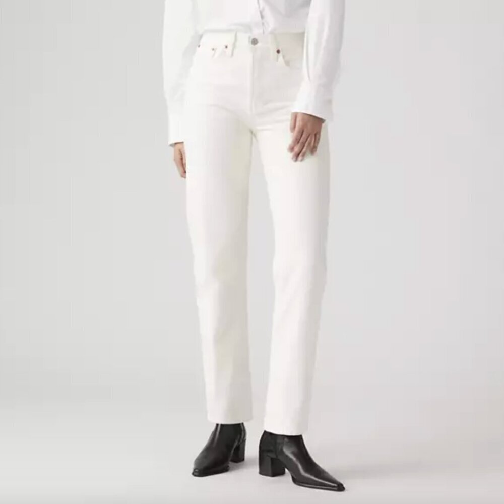 Levi’s NWT Wedgie Straight Leg Ankle High-Rise Jeans, In The Clouds White, 24